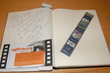 Gästebuch der Justizvollzugsanstalt Oldenburg mit dem EIntrag zum Filmfest 2007